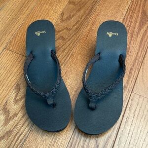 Sanuk Brown Platform Women’s Flip Flop Sandals Size 8